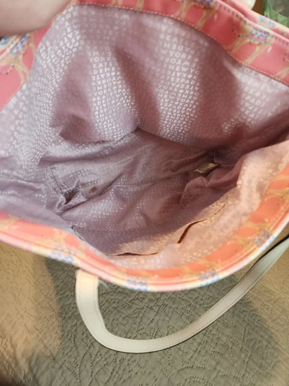 ! As Is ! Kate Spade Spice Things Up Camel Print Shopper Tote Bag DIY Repair